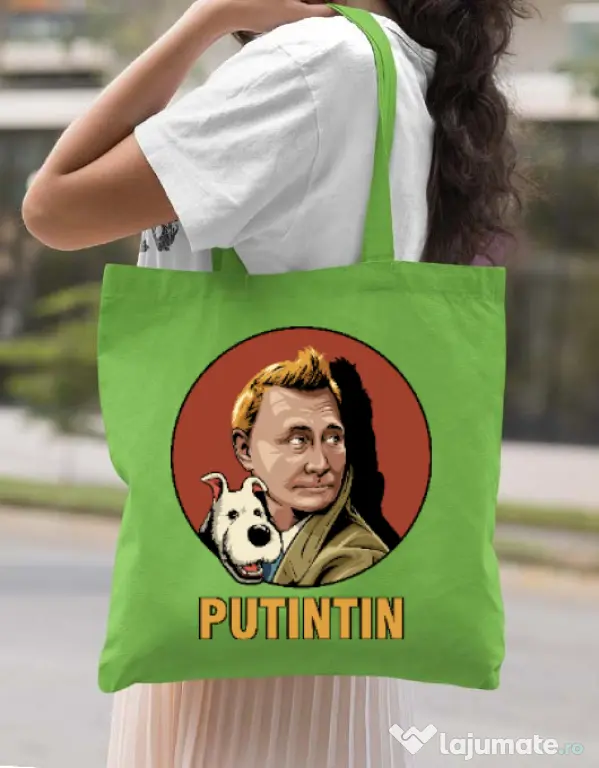 Sacosa din panza Putin Tin Verde mar