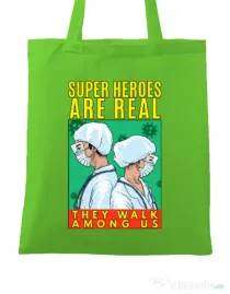 Sacosa din panza Real super heroes Verde mar