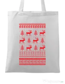 Sacosa din panza Reindeers Alb