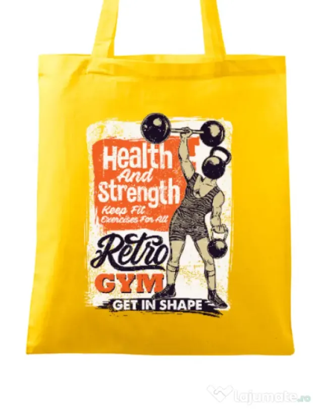 Sacosa din panza Retro Gym Galben