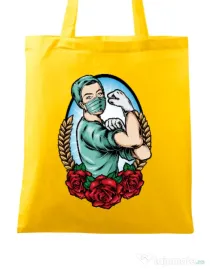 Sacosa din panza Rockabilly Nurse Galben