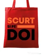 Sacosa din panza Scurt si pe doi Rosu