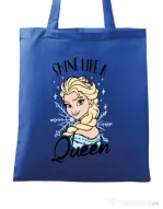 Sacosa din panza Shine like a queen Albastru regal