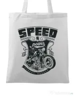 Sacosa din panza Speed and power Alb