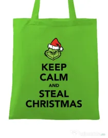 Sacosa din panza Steal Christmas Verde mar
