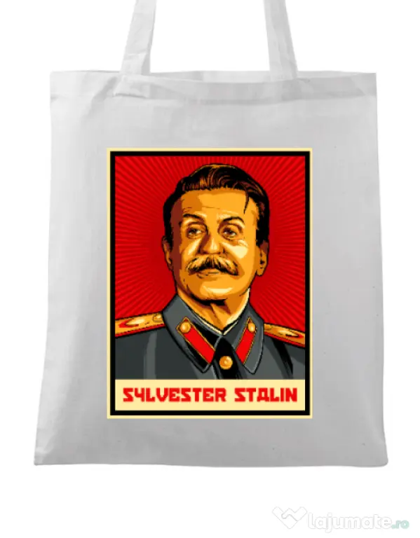 Sacosa din panza Sylvester Stalin Alb