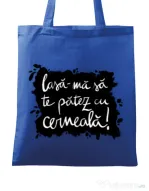 Sacosa din panza Te patez cu cerneala Albastru regal
