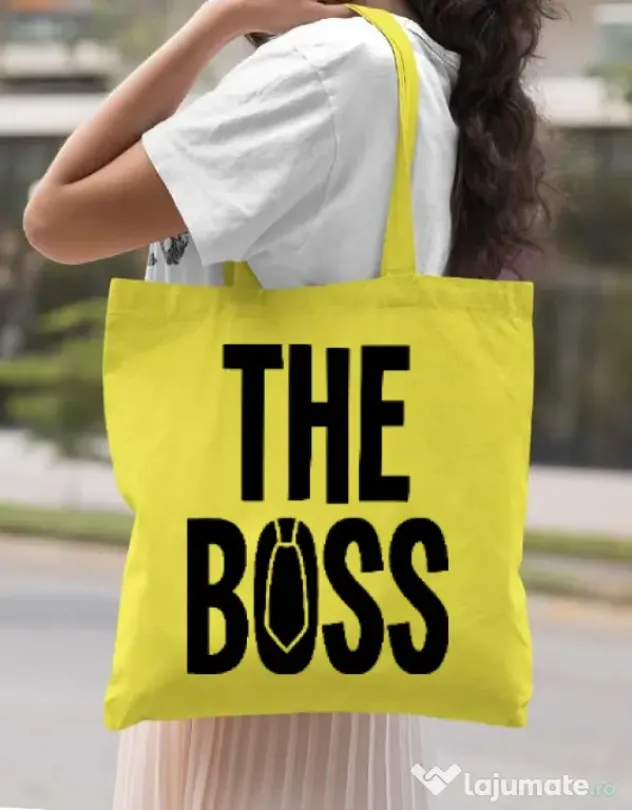Sacosa din panza The boss Galben