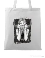 Sacosa din panza The Daughters Of The Moon Alb