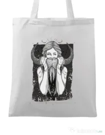 Sacosa din panza The Daughters Of The Moon Alb