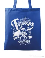 Sacosa din panza Thugs need hugs Albastru regal