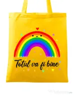 Sacosa din panza Totul va fi bine Galben