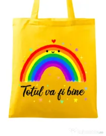 Sacosa din panza Totul va fi bine Galben