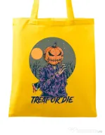 Sacosa din panza Treat or die Galben