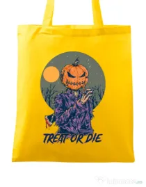 Sacosa din panza Treat or die Galben