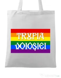 Sacosa din panza Trufia Voiosiei Alb