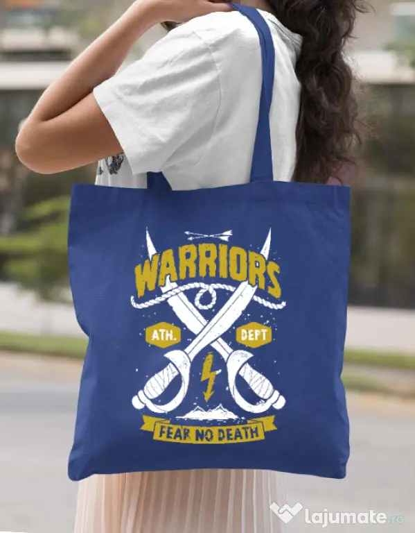 Sacosa din panza Warriors Albastru regal