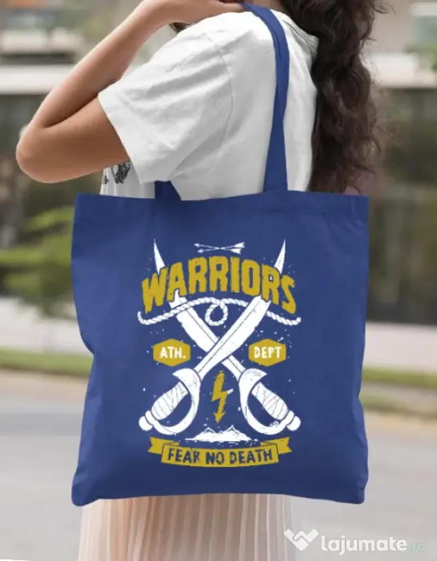 Sacosa din panza Warriors Albastru regal