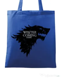 Sacosa din panza Winter is coming Stark Albastru regal