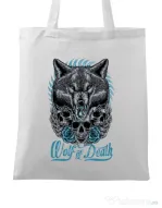 Sacosa din panza Wolf of death Alb