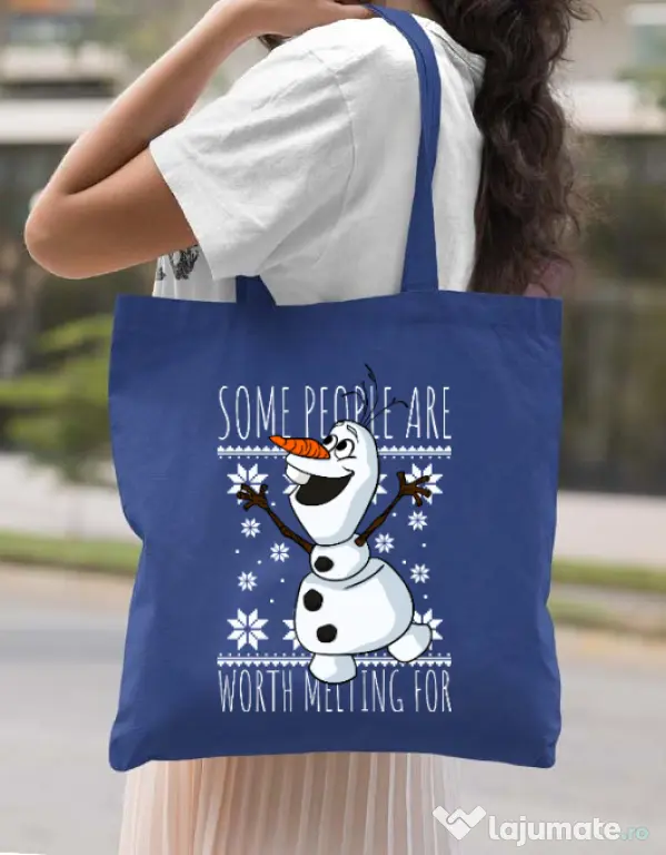 Sacosa din panza Worth melting for Albastru regal