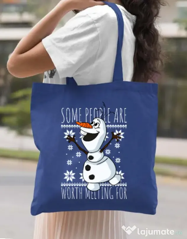 Sacosa din panza Worth melting for Albastru regal