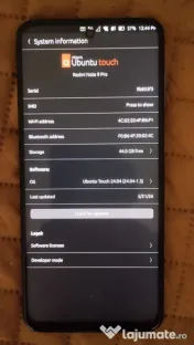 Xiaomi Redmi note 9 pro cu Ubuntu touch linux 