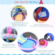 Outsunny Castel Gonflabil cu Trambulină și Tobogan, pentru Copii 3-12 Ani, 380x200x180cm, Multicolor | Aosom Romania