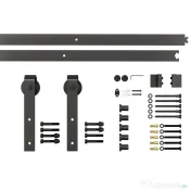 HOMCOM kit montat usi glisante, 200x4x0.6cm, negru | Aosom Romania