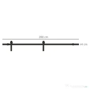 HOMCOM kit montat usi glisante, 200x4x0.6cm, negru | Aosom Romania