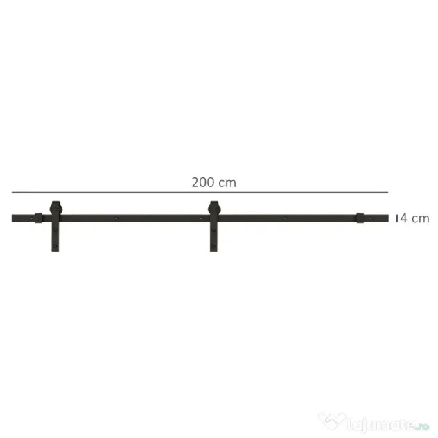 HOMCOM kit montat usi glisante, 200x4x0.6cm, negru | Aosom Romania