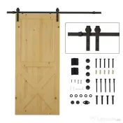 HOMCOM kit montat usi glisante, 200x4x0.6cm, negru | Aosom Romania