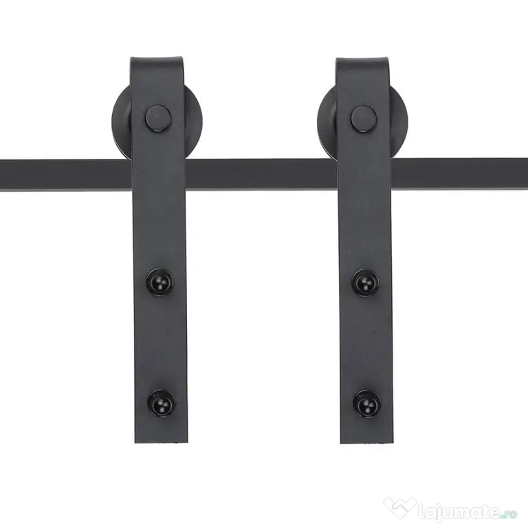 HOMCOM kit montat usi glisante, 200x4x0.6cm, negru | Aosom Romania