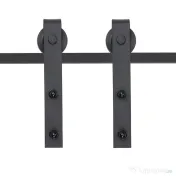 HOMCOM kit montat usi glisante, 200x4x0.6cm, negru | Aosom Romania