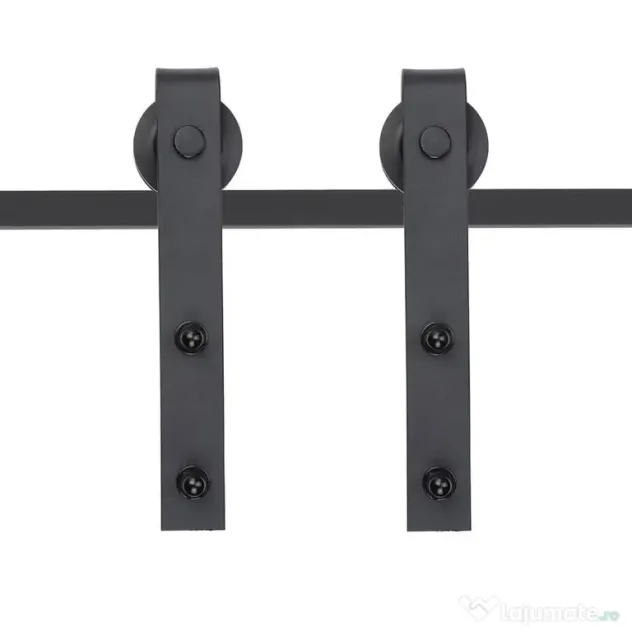 HOMCOM kit montat usi glisante, 200x4x0.6cm, negru | Aosom Romania