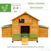 PawHut Cotet Cusca pentru Gaini Impermeabil de Gradina in Lemn 150x100x96.5 cm | Aosom Romania