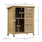 Outsunny Magazie de gradina, casuta din lemn de brad, sopron pentru unelte cu acoperis din bitum impermeabil | Aosom Romania