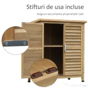 Outsunny Magazie de gradina, casuta din lemn de brad, sopron pentru unelte cu acoperis din bitum impermeabil | Aosom Romania