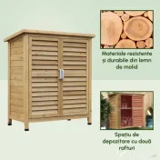 Outsunny Magazie de gradina, casuta din lemn de brad, sopron pentru unelte cu acoperis din bitum impermeabil | Aosom Romania