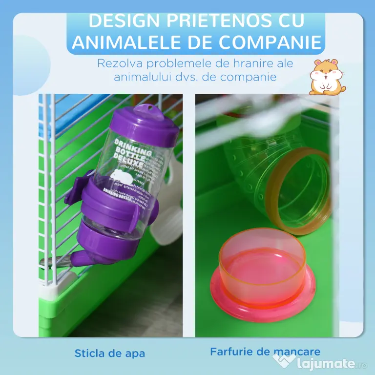 Cusca PawHut cu 5 Niveluri pentru Rozătoare, Dimensiuni 46x30x58 cm, Ideală pentru Hamsteri și Șoareci, Design Spațios și Funcțional | Aosom Romania