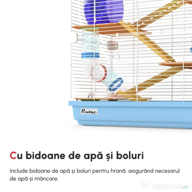 Cusca PawHut cu 5 Niveluri pentru Rozătoare, Dimensiuni 46x30x58 cm, Ideală pentru Hamsteri și Șoareci, Design Spațios și Funcțional | Aosom Romania