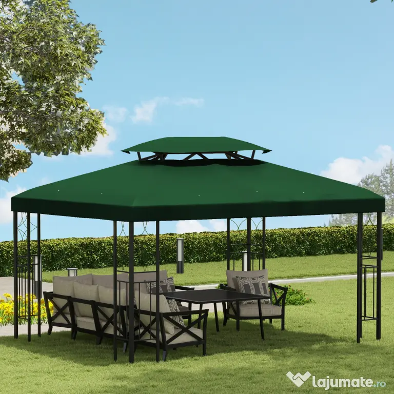 Outsunny Prelata pentru Foisor 4x3 m cu 2 Niveluri