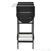 Outsunny Gratar din Otel cu 2 Grile Independente Negru 90cm x 45cm x 96cm | Aosom Romania