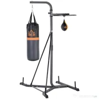 HOMCOM Aparat Multifuncțional pentru Box, cu Sac de Box Reglabil și Punching Ball, Ideal pentru Antrenament și Fitness Acasă | Aosom Romania 