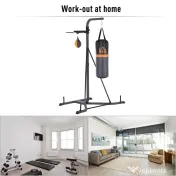 HOMCOM Aparat Multifuncțional pentru Box, cu Sac de Box Reglabil și Punching Ball, Ideal pentru Antrenament și Fitness Acasă | Aosom Romania 