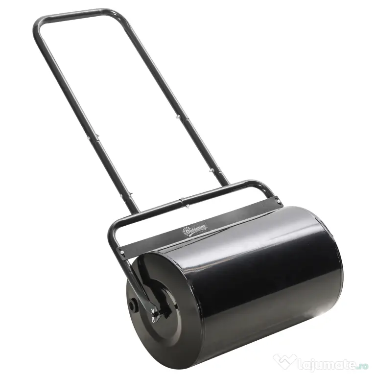 DURHAND Rola de Gradina Ø32 x 50L cm, Metal Negru, Rezervor pana la 38 L