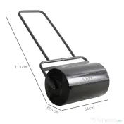 DURHAND Rola de Gradina Ø32 x 50L cm, Metal Negru, Rezervor pana la 38 L