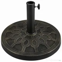 Outsunny Bază Rotundă pentru Umbrelă de Ø38 mm și Ø48 mm cu Mâner, Ø45x33 cm, Bronz | Aosom Romania