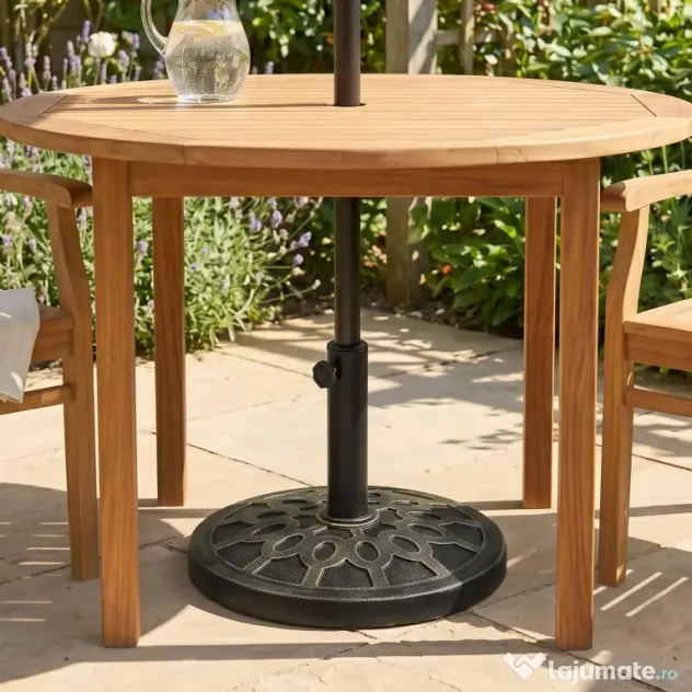 Outsunny Bază Rotundă pentru Umbrelă de Ø38 mm și Ø48 mm cu Mâner, Ø45x33 cm, Bronz | Aosom Romania