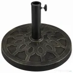 Outsunny Bază rotundă pentru umbrelă, pentru stâlpi de Ø38 și Ø48 mm, din rășină și oțel, Ø45 cm, bronz